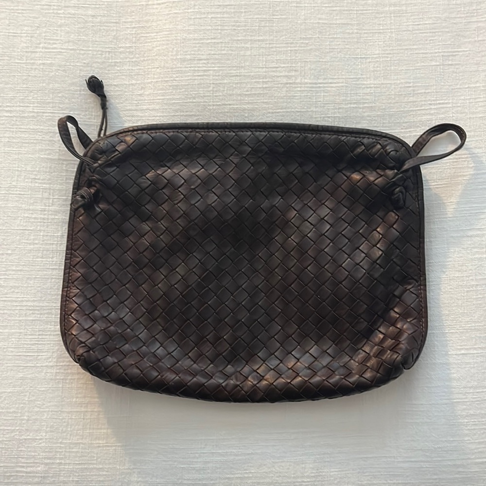 VINTAGE! BOTTEGA VENETA Nappa Intrecciato Nodini Woven Leather Clutch